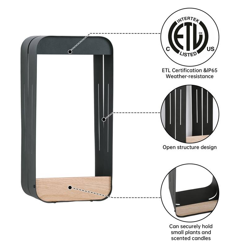 4 Pack Solar Rectangle Frame Integrated LED Sensor Outdoor Wall Light