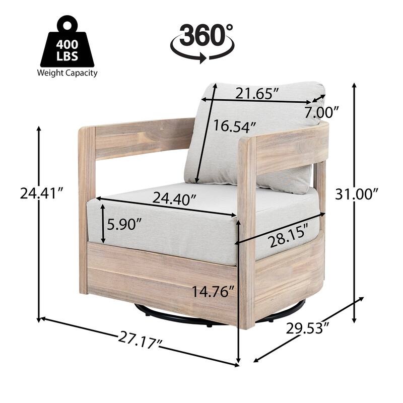 Christopher Knight Home - Alverra 3-Piece Outdoor Swivel Patio Chat Set with MGO Side Table