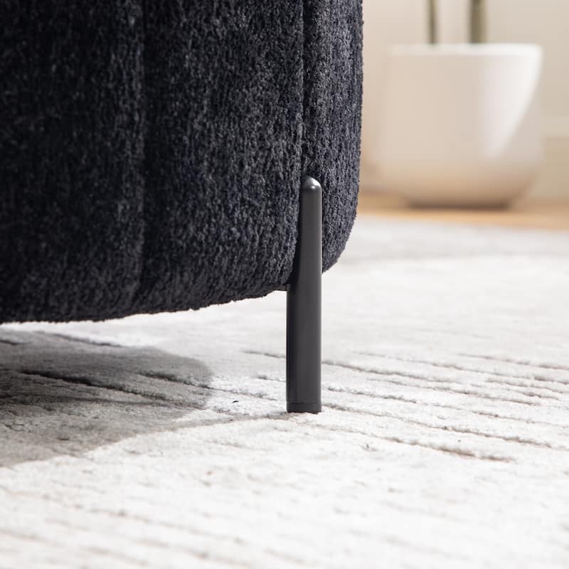 31.3"W Round Storage Ottoman, Footstool with Reversible Lid,Coffee Table,Metal Legs