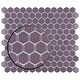 preview thumbnail 2 of 6, Merola Tile Metro 1" Hex Glossy Purple 10-1/4"x11-7/8" Porcelain Mosaic Tile
