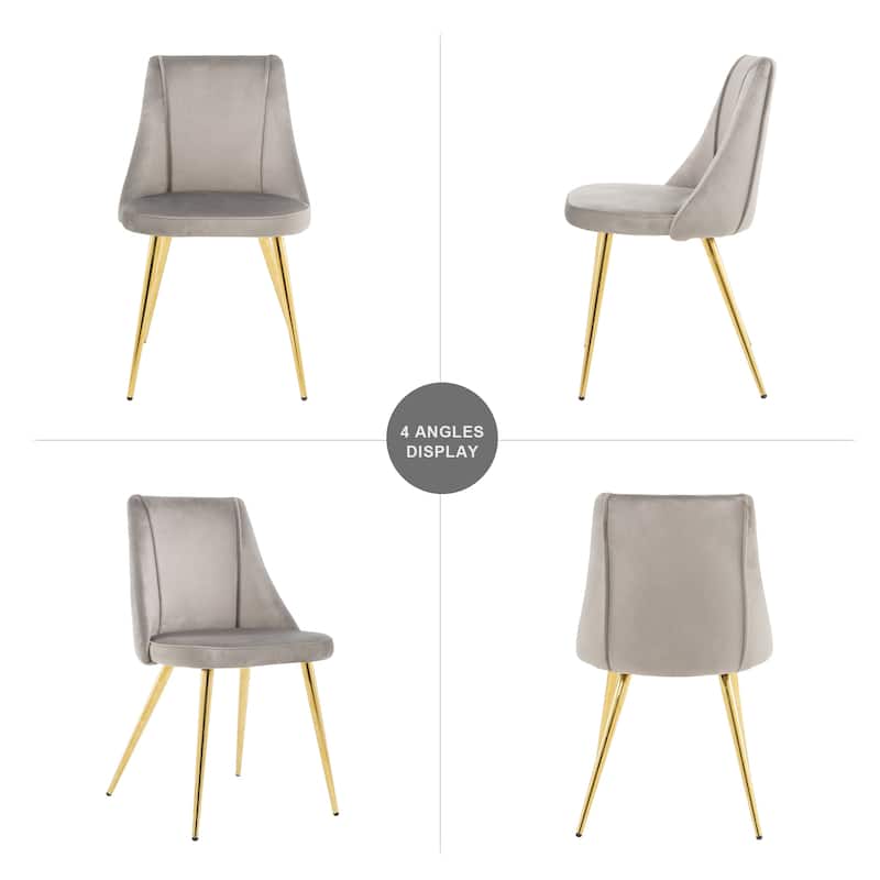 (set of 4)dining chair bedroom stool back dressing chair desk chair gold metal legs
