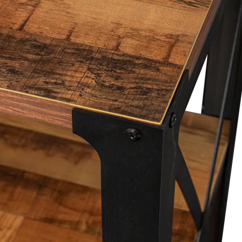 GDF Studio - Aishley Industrial Farmhouse 70.87" Wide TV Stand with Metal Frame and Open Storage Shelves