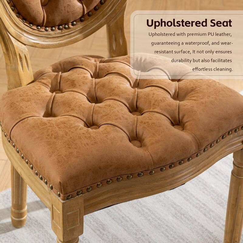 Upholstered French Style Nailhead Dining Chairs(Set of 4)