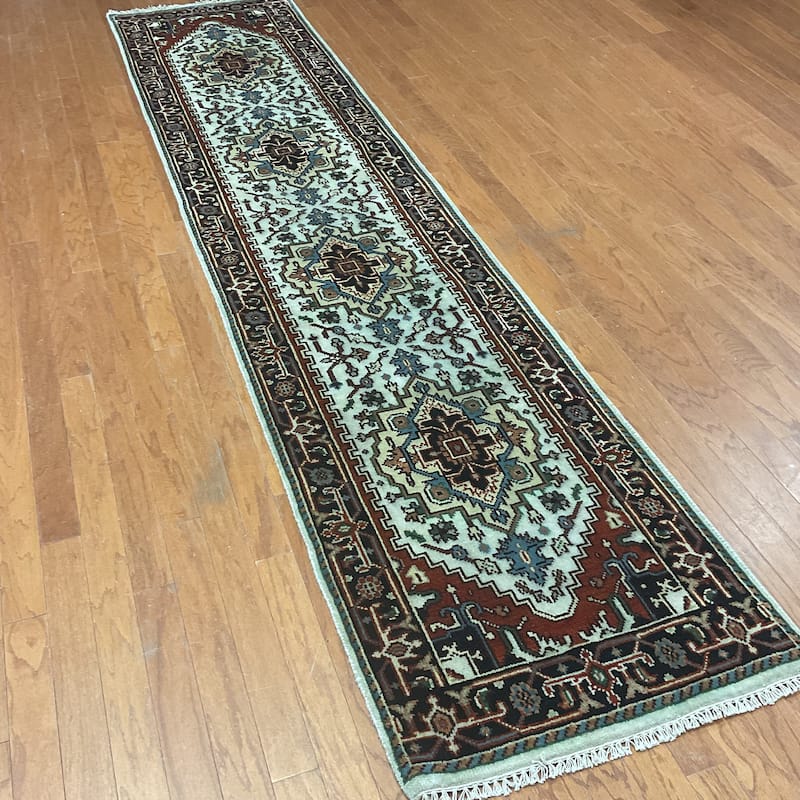 HERAT ORIENTAL Handmade Indo Serapi Wool Runner - 2'6" x 12'