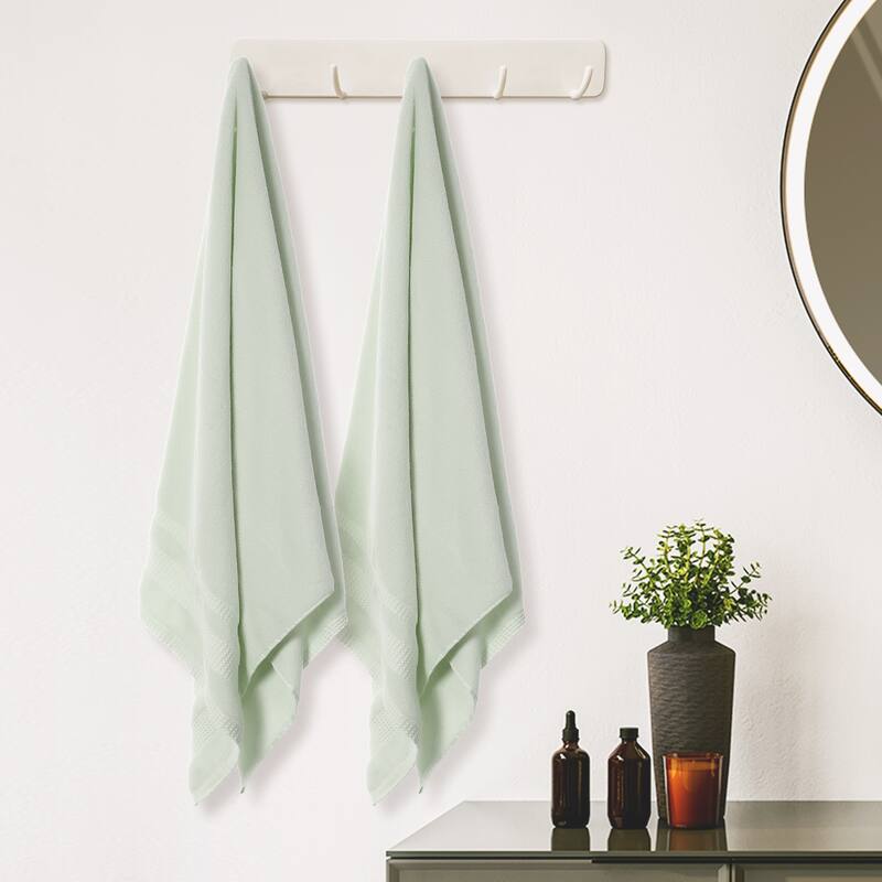 Cotton Bath Towel Set of 2, Luxury Towels, Highly Absorbent and Quick Dry Towels for Hotel, Spa 28" x 56"