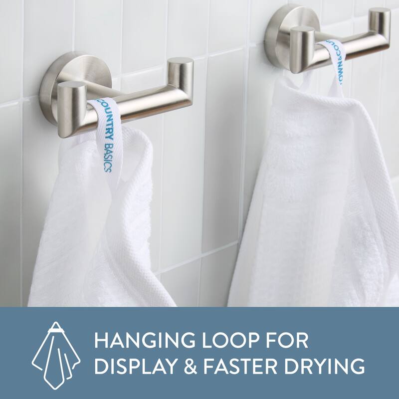 TOWN & COUNTRY BASICS 4-Piece Waffle Woven Terry Stripe Hand Towel Set, - 20"x30"