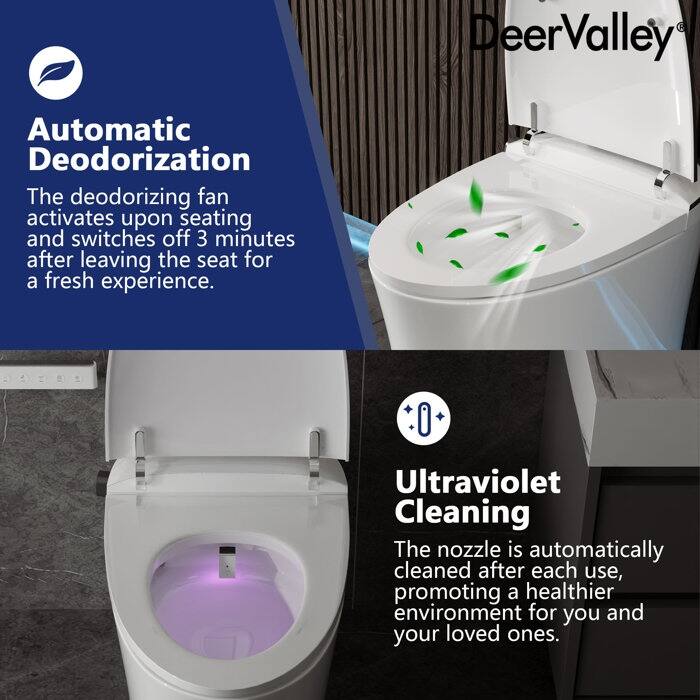 DV-1S0019-V3 Smart Bidet Elongated Toilet, Auto Open & Close, Warm Wash/Dryer