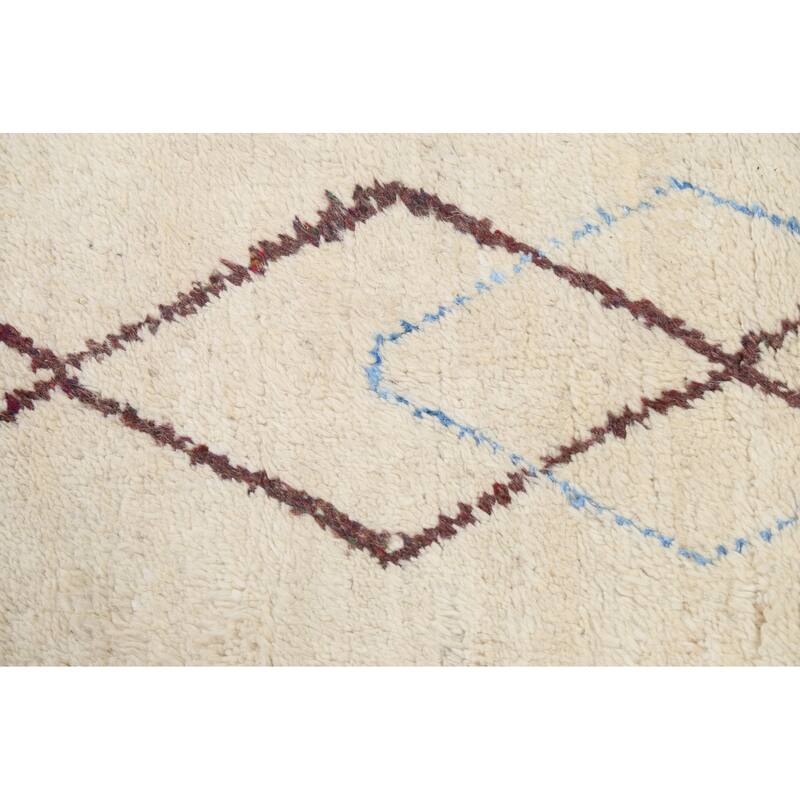 Vegetable Dye Oriental Moroccan Berber Area Rug Wool Hand-knotted - 5'9" x 9'5"