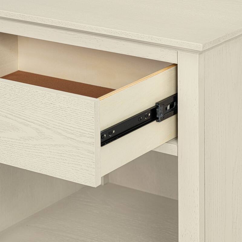 Victoria Nightstand Antique 1 Drawer and Open Shelf Solid Wood