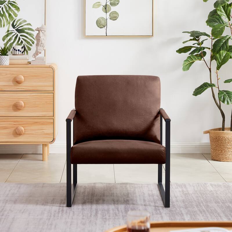 29.13" Arm Chair with Non-slip Feet - Brown