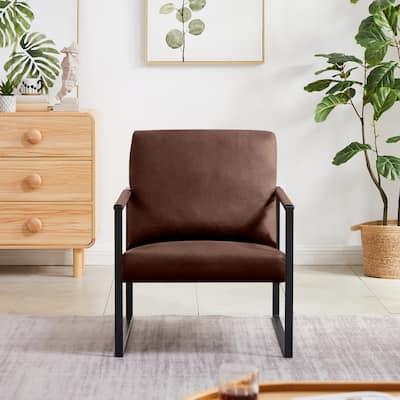 Brown 29.13" Arm Chair with Non-slip Feet