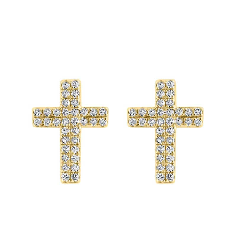 EFFY Gold-Plated 925 Sterling Silver Diamond Earrings