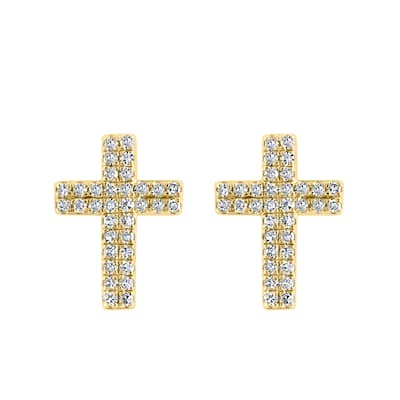 EFFY Gold-Plated 925 Sterling Silver Diamond Earrings