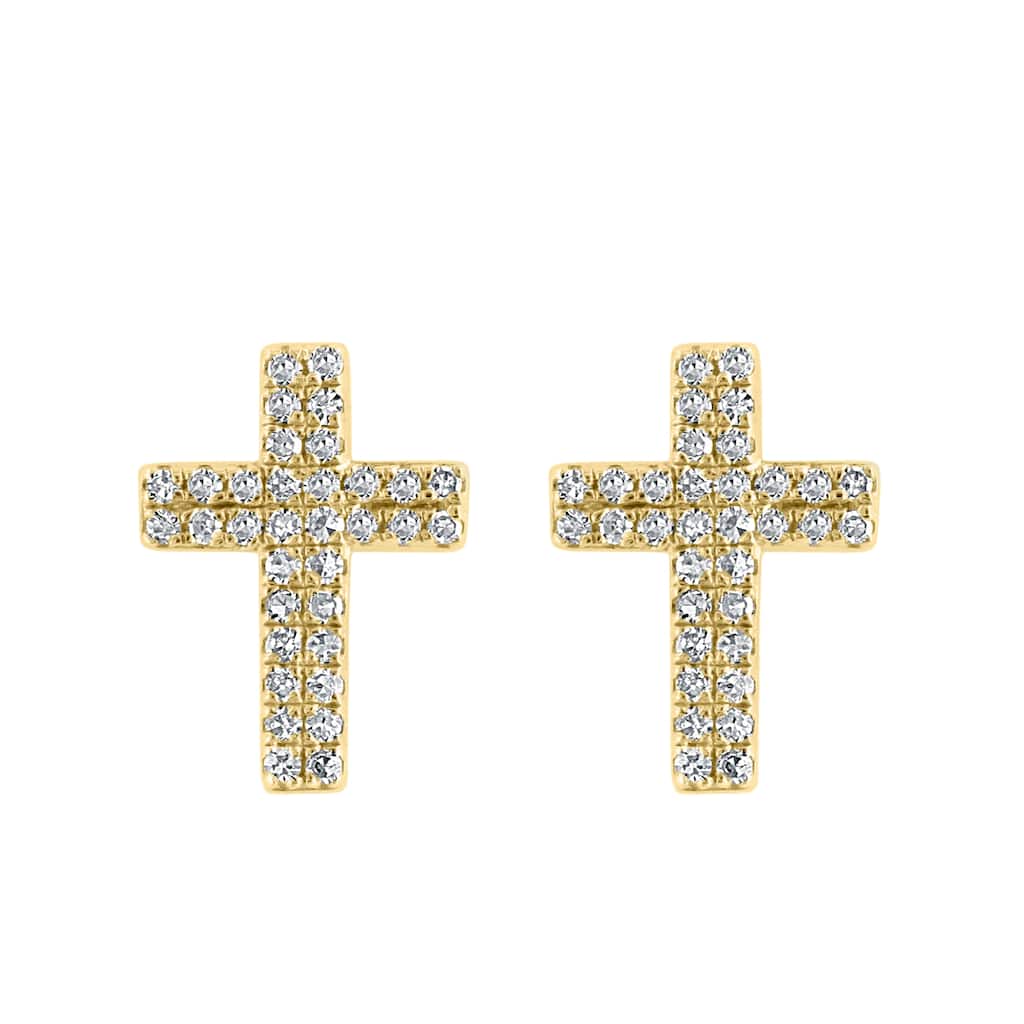 EFFY Gold-Plated 925 Sterling Silver Diamond Earrings