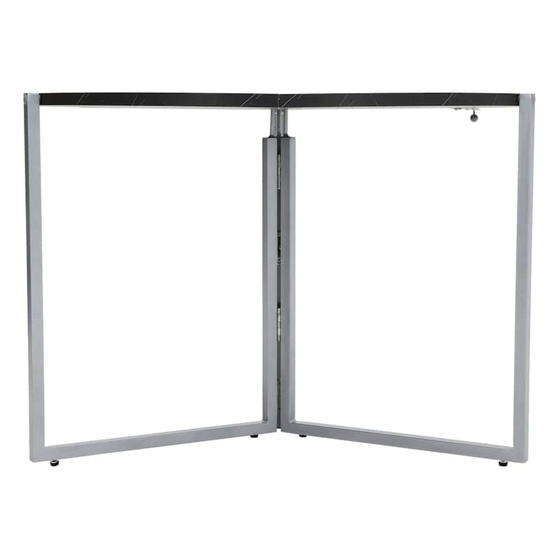 Black Carrera Foldable Round Trifold Table 43" Modern Multi-Use Design