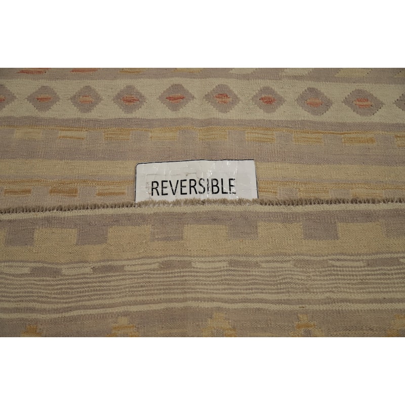 Hand Woven Oriental 100% Wool Carpet Southwestern Tribal Multi-Colored Kilim Area Rug - 9' 10'' X 8' 4''