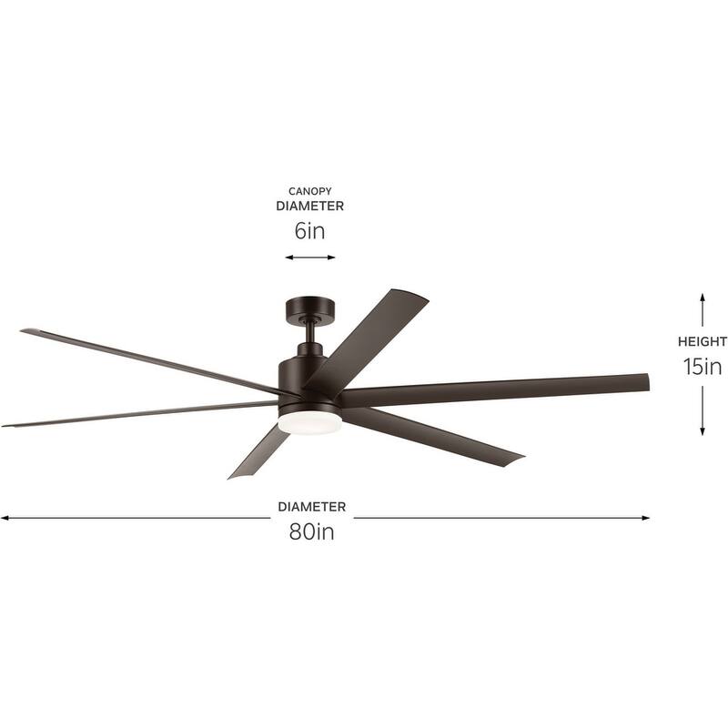 Kichler 310780 Loa 80" 6 Blade Indoor / Outdoor Ceiling Fan