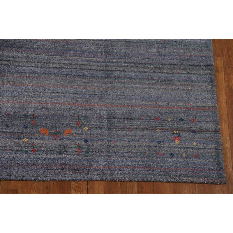 Hand Knotted Oriental 100% Wool Carpet Tribal Tribal Multi-Colored Gabbeh Area Rug - 9' 11'' X 8' 0''