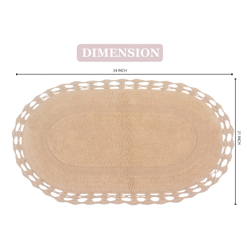 Hampton Contour Rug, Cotton Soft, Water Absorbent, Non Slip U Shape Contour Rug Machine Washable 20"x20" Contour