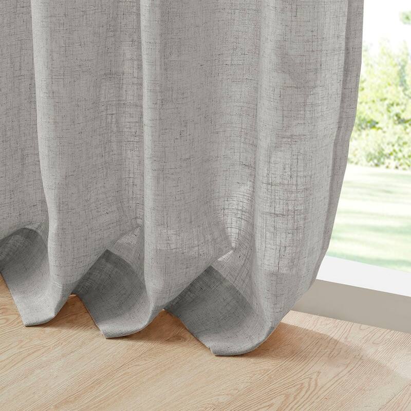Linen Blend Light Filtering Curtain Panel Pair(2 Pcs Window Panels)