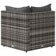 preview thumbnail 72 of 100, vidaXL Patio Corner Sofa with Cushions Black/Brown/Gray Poly Rattan