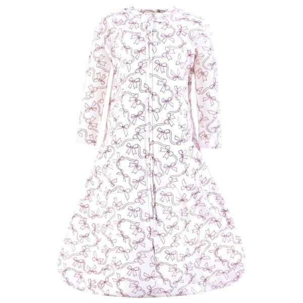 slide 1 of 1, Hudson Baby Infant Girl Long Sleeve Cotton Jersey Sleeping Bag, Sack, Blanket, Pink Bows 0-6 Months - Pink Bows
