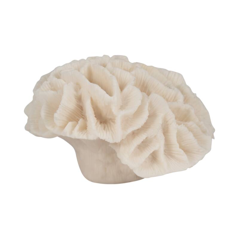Sagebrook Home Coral Object, Ivory, Tranquil Waters - 6" x 5" x 4"