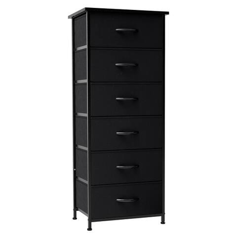 Crestlive Products Vertical Dresser Storage Tower with Wood Top