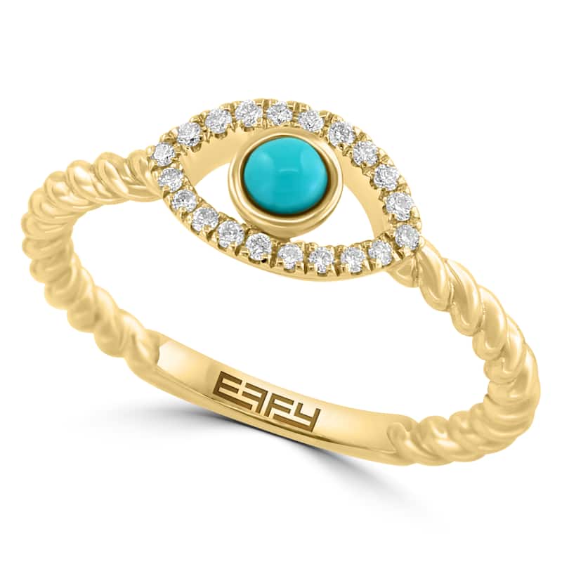 EFFY 14K Gold Diamond,Turquoise Evil Eye Ring