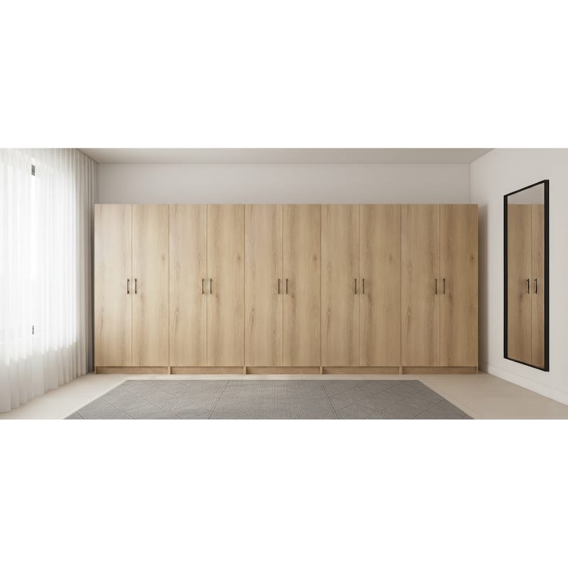 Modex Multi-Purpose Utility Storage Cabinet (5-Piece Set) - W 157.5″ × D 15.7″ × H 70.9″