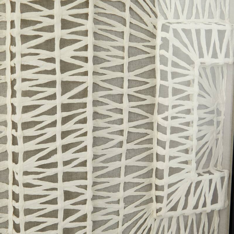 White Paper Handmade 3D Origami Geometric Shadow Box with Black Frame (Set of 2)