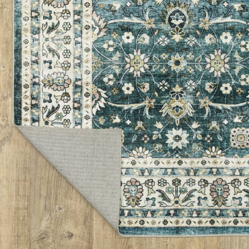 Style Haven Sunderland Bordered Traditional Machine Washable Area Rug Mat