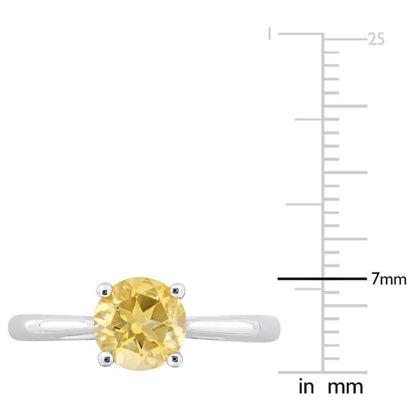 Miadora 1 1/4ct TGW Citrine Solitaire Ring Sterling Silver