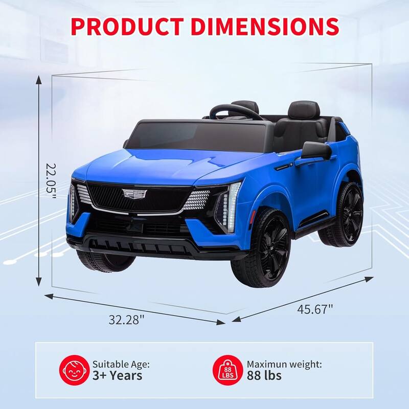 24V Electric 2-Seater Licensed Cadillac Kids Ride-on Car Toy for Kids Best Gifts
