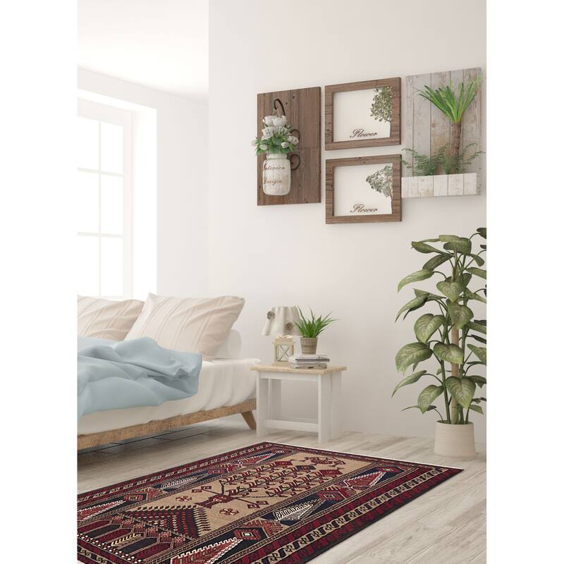 ECARPETGALLERY Hand-knotted Baluch Tan Wool Rug - 3'8 x 6'1