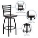 preview thumbnail 11 of 9, Ladder Back Swivel Metal Barstool - 16.5"W x 20.5"D x 44.5"H - 16.5"W x 20.5"D x 44.5"H