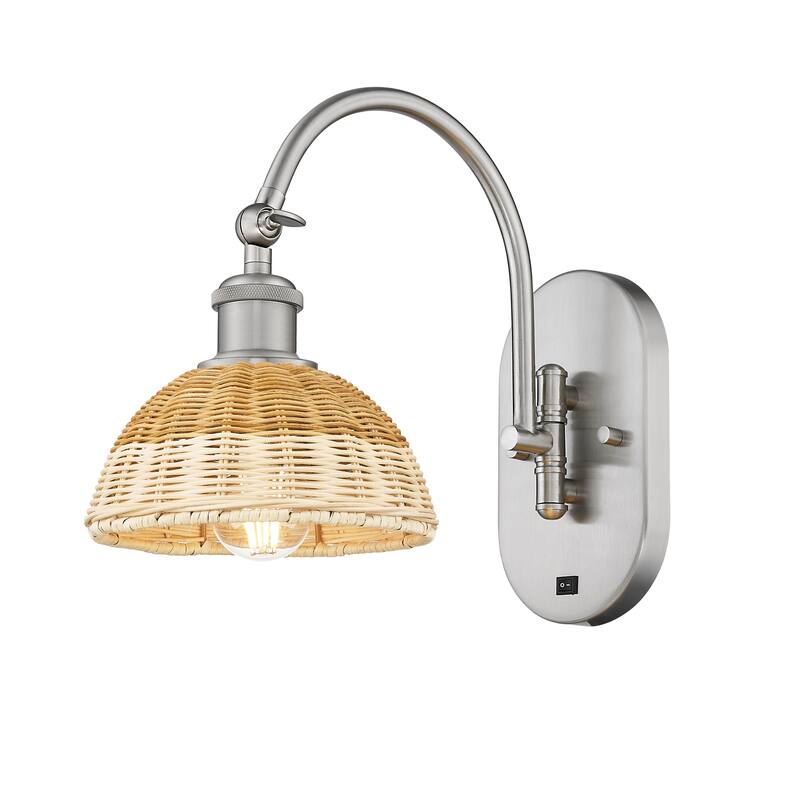Innovations Lighting Endless Possibilities Ballston - Bristol Natural II - 1 Light 8" Swiveling Sconce - Brushed Satin Nickel/Natural