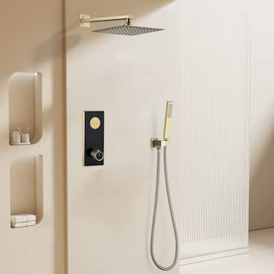 9.84" Digital Display Thermostatic Complete Shower System with Rough in-Valve, Rain Shower Head