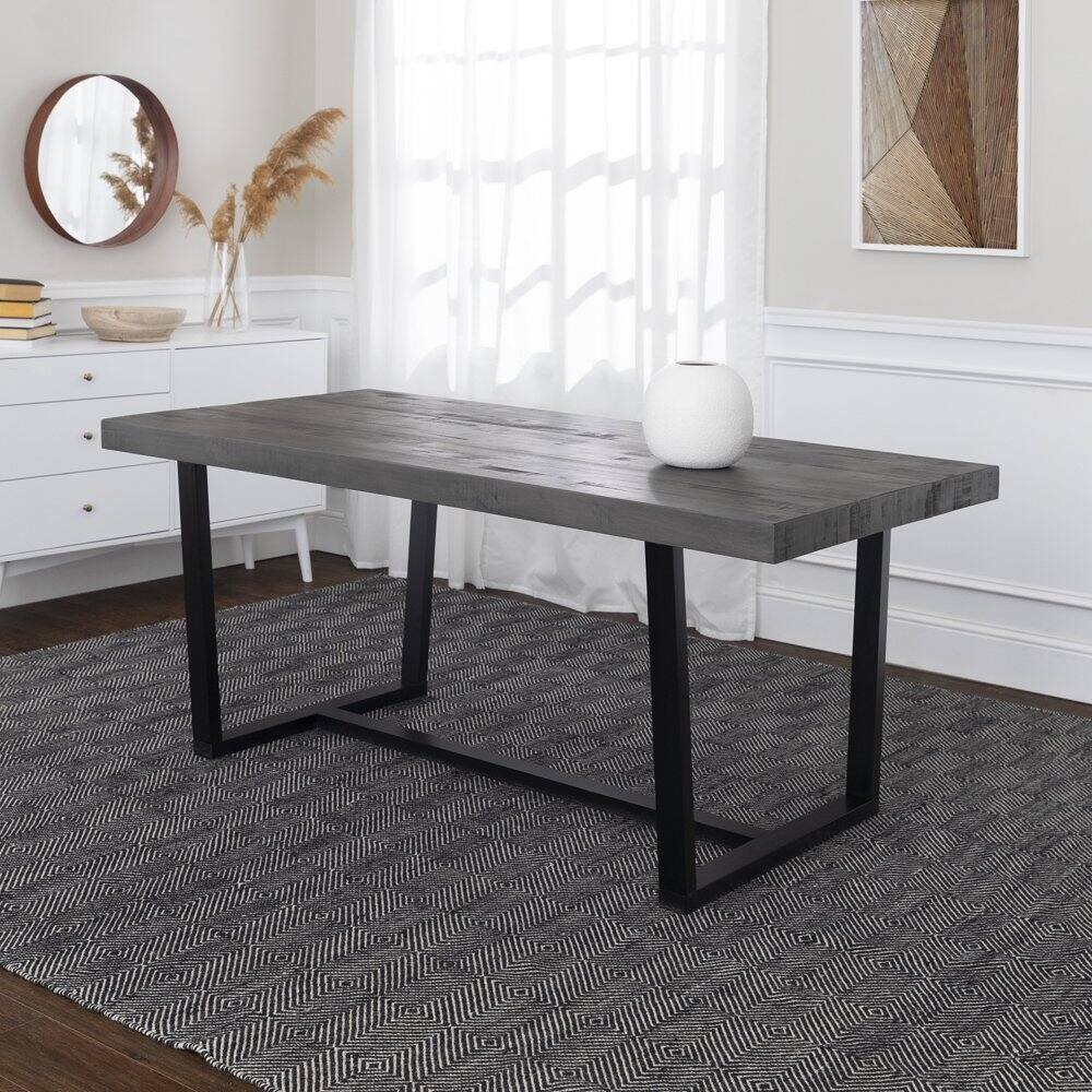 Rustic Farmhouse Solid Wood Dining Table, Grey
