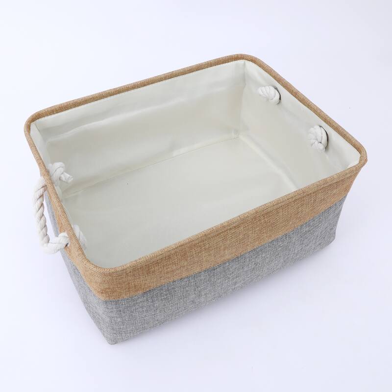 Collapsible Storage Basket Bin with Handle, Fabric Storage Cube for Shelves Closet Organizing Clothes Books