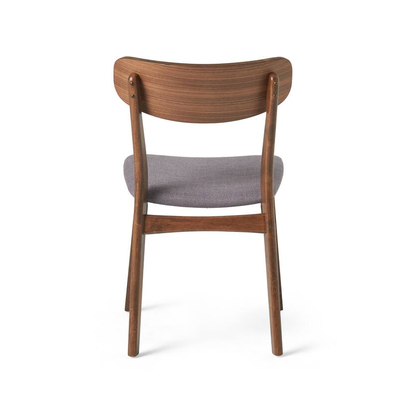 Fabric-upholstered Wood Dining Chairs (Set of 2) by Christopher Knight