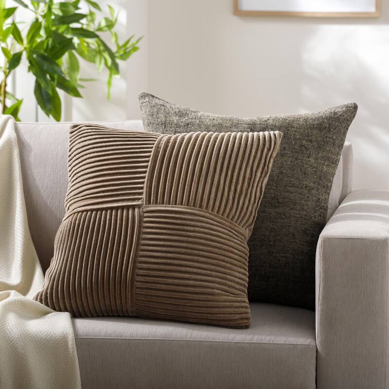 Maxence Modern & Contemporary Solid Color Throw Pillow - 20"L x 20"W - Polyester - Brown