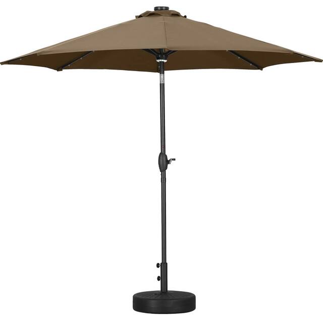 Ainfox 10ft Patio Umbrella with Lights Outdoor Solar Umbrella