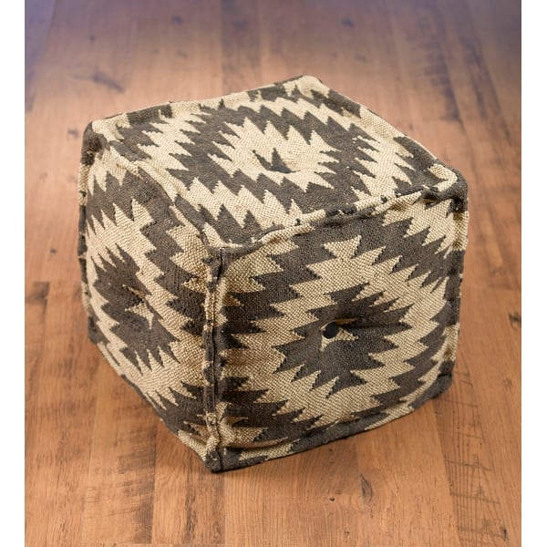 slide 2 of 3, Aa Importing 48848 Black And White Chevron Pattern Pouf - 17 X 16 X 17 inches
