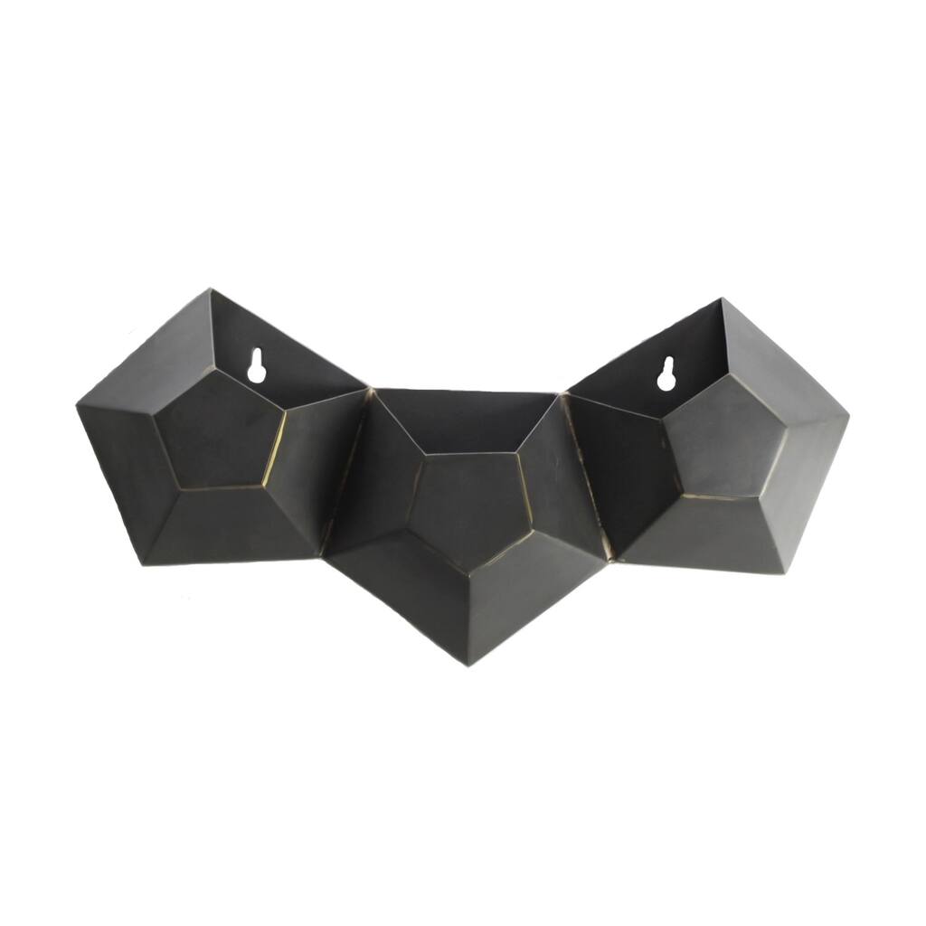 Hexagonal Iron Wall Vase - Triple