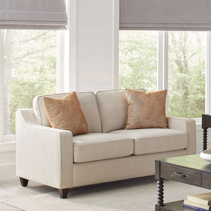Christine Upholstered Sloped Arm Loveseat Beige