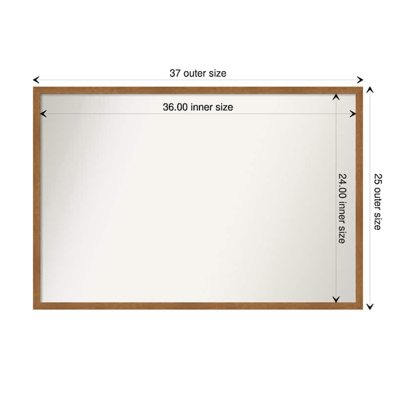 Non-Beveled Wood Bathroom Wall Mirror - Carlisle Blonde Narrow Frame