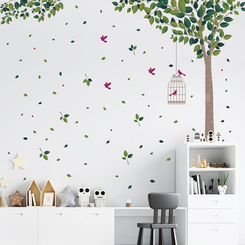 Walplus Huge Green Tree Peel and Stick Wall Sticker Wall Decal Home Decor