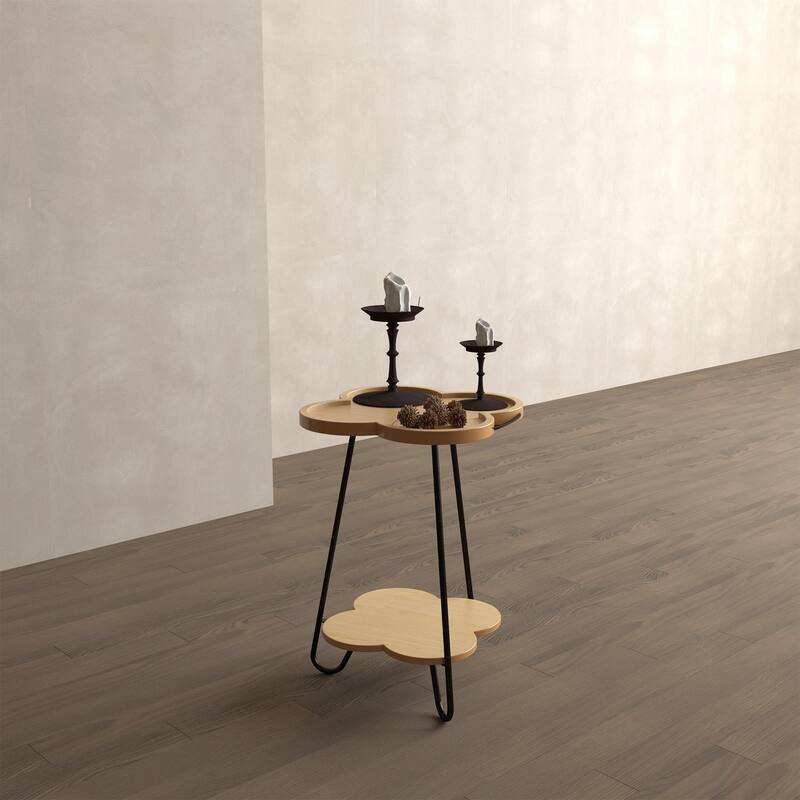 Modern Double-Layer Creative Petal Coffee Table, Round Side Table with Multifunctional Storage Space, for Living Room