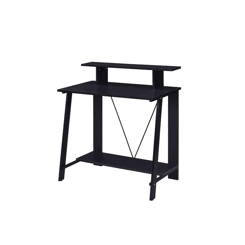 Writing Desk Black Finish - Artistic Desk for Home Office - Modern Computer Study Table